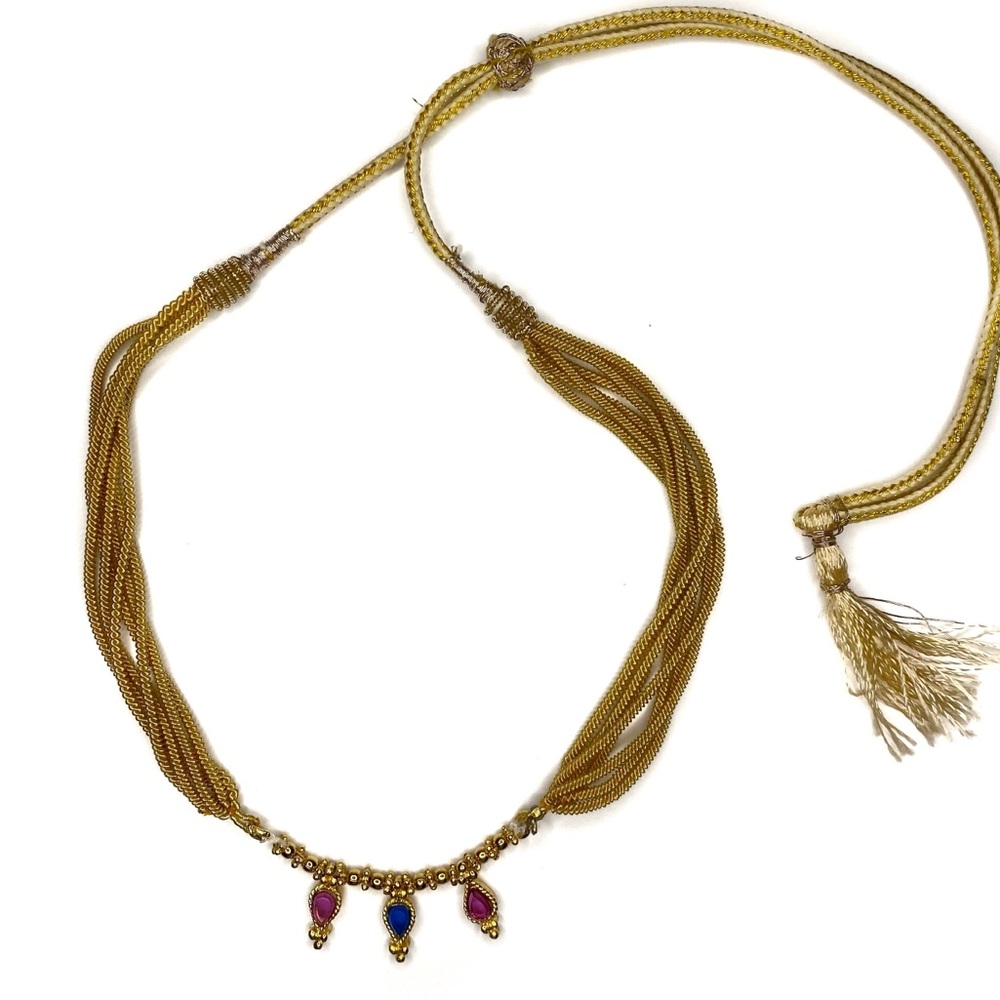 Multi Colored Gold Rope Necklace - Picture 2 of 8